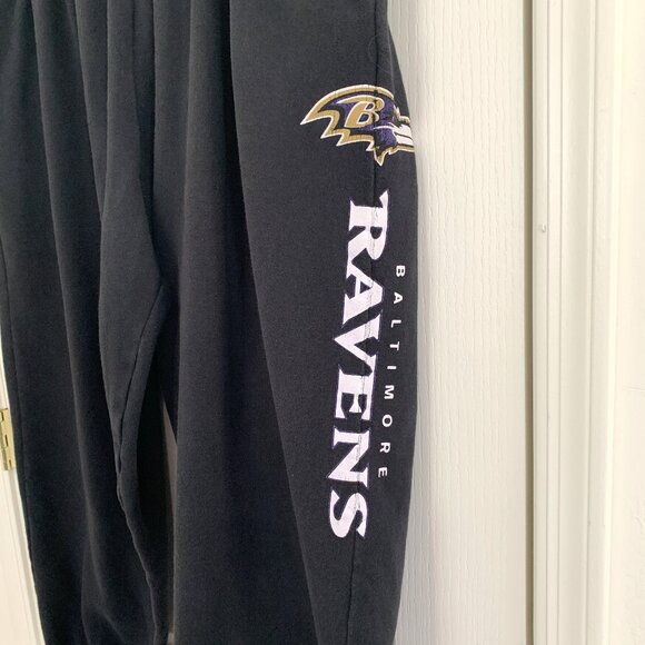 Baltimore Ravens Majestic Joggers Fleece Sweatpants NFL Black Mens Size 2XT Tall - Picture 6 of 6